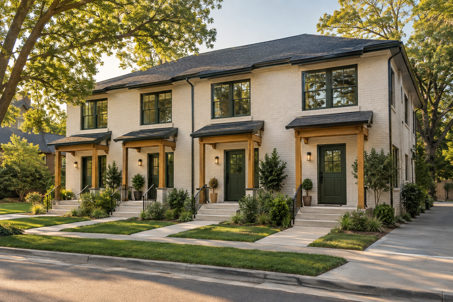 A residential four-unit property with four private entrances